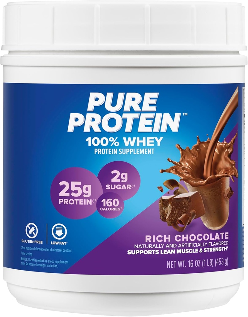Pure proteïnerepen, hoog eiwit, Nutrische snacks ter ondersteuning van energie, lage suiker, glutenvrij, chocolade Pindakaas, 1.76oz, verpakking van 4