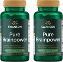Swanson Pure Brainpower Brain Health Cognitive Memory Focus Support Brain-Derived Neurotrofic Factor (BDNF) Herbal Supplement (Ginkgo Biloba, Bacopa Monnieri) 60 Veggie Capsules (Veg Caps) (2 Pack)
