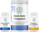 Heren gezondheid vitaliteit bundel: Hersenondersteuning Complex, Mannen Dagelijkse 7 Essentials, en Vitamine D3 + K2