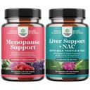 Bundel van Menopauze Supplement voor vrouwen met Dong Quai, Vitex Chaste Berry & Black Cohosh en lever ondersteuning NAC supplement met melk distel, Artichoke, Choline & Beetwortel voor Detox & Reparatie