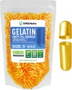 XPRS Nutra Size 3 Empty Capsules - 1000 Count Empty Gelatin Capsules - Pills DIY Capsule Filling - Fillable Pure Bovine Pill Gel Caps for Do-It-Yourself Supplements (Gold)