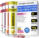 Quench Electrolyte Tablets 40 Telt Instant Hydration, Elektrolyten, Vasten Elektrolyten Geen suiker voor optimale hydratatie ondersteuning niet Powder - Watermeloen, Oranje, Gemengde Bessen, citroensmaken