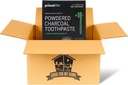 Geactiveerde Charcoal Primal Life Organics 1 oz Tandpoeder: Biologische Vegan Blend, Kaolin & Bentonite Clay, Essentiële Oliën - Zwarte Spearmint voor 200+ Borstels. GFMH Box inbegrepen.