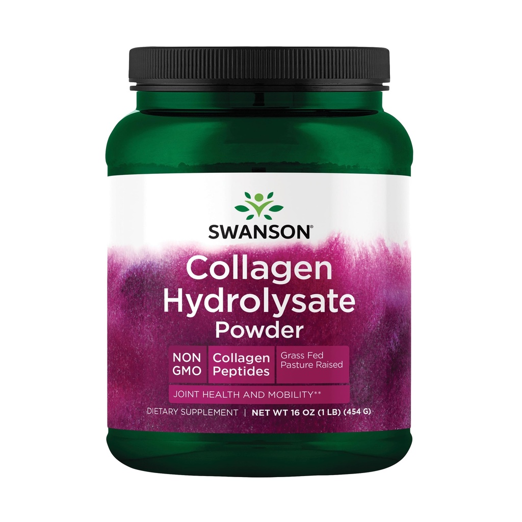 Swanson High Plains Collagen Hydrolysate Powder - Collageen Peptides Powder Supporting Hair, Skin, Nails, and Joint Health - Bio available Proteins Promoting Bone, Tissue, and Cartilage Support - (1 lb)