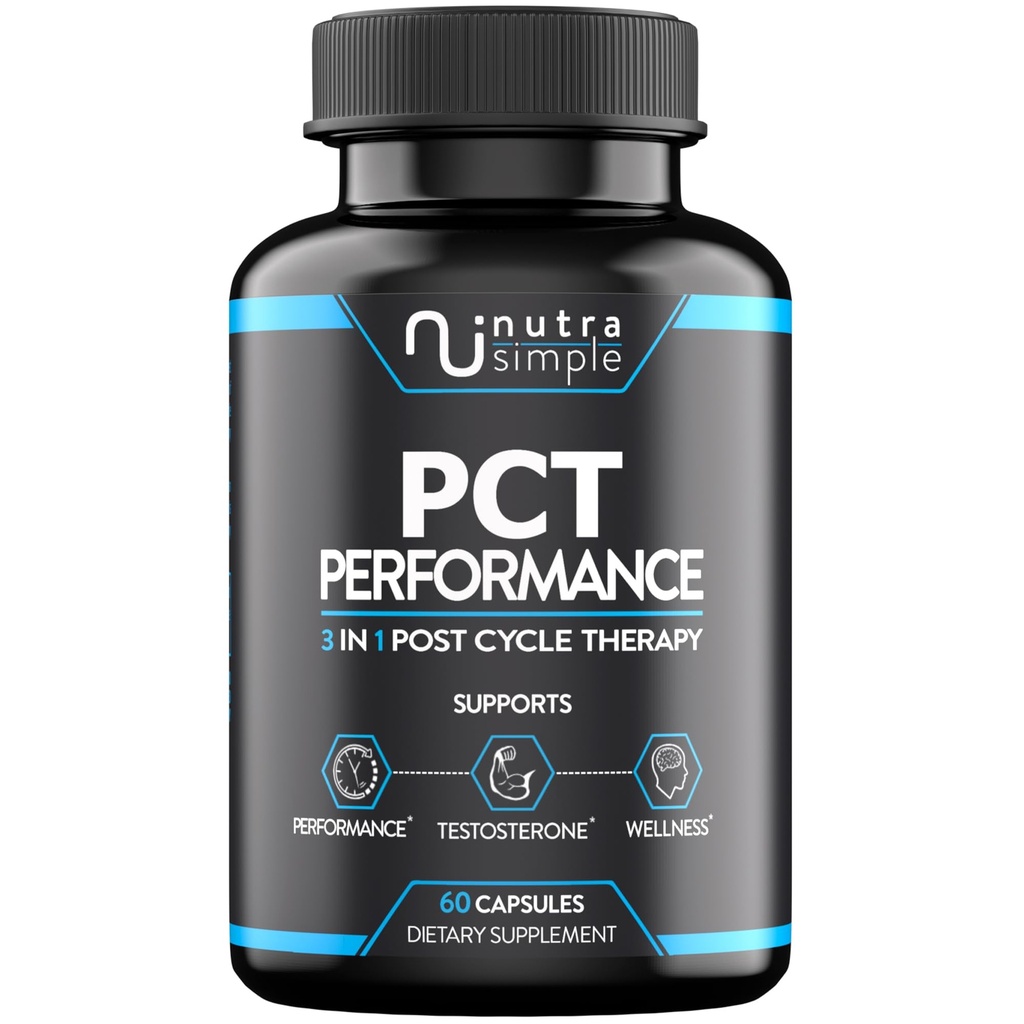 PCT-supplement voor mannen, 3-in-1 Post Cycle Support & Natural Booster met estrogeenblokker, leverondersteuningsformule, Made in USA, met Fenegriek, Chrysin, Tongkat Ali, Milk Thistle - 60 Capsules