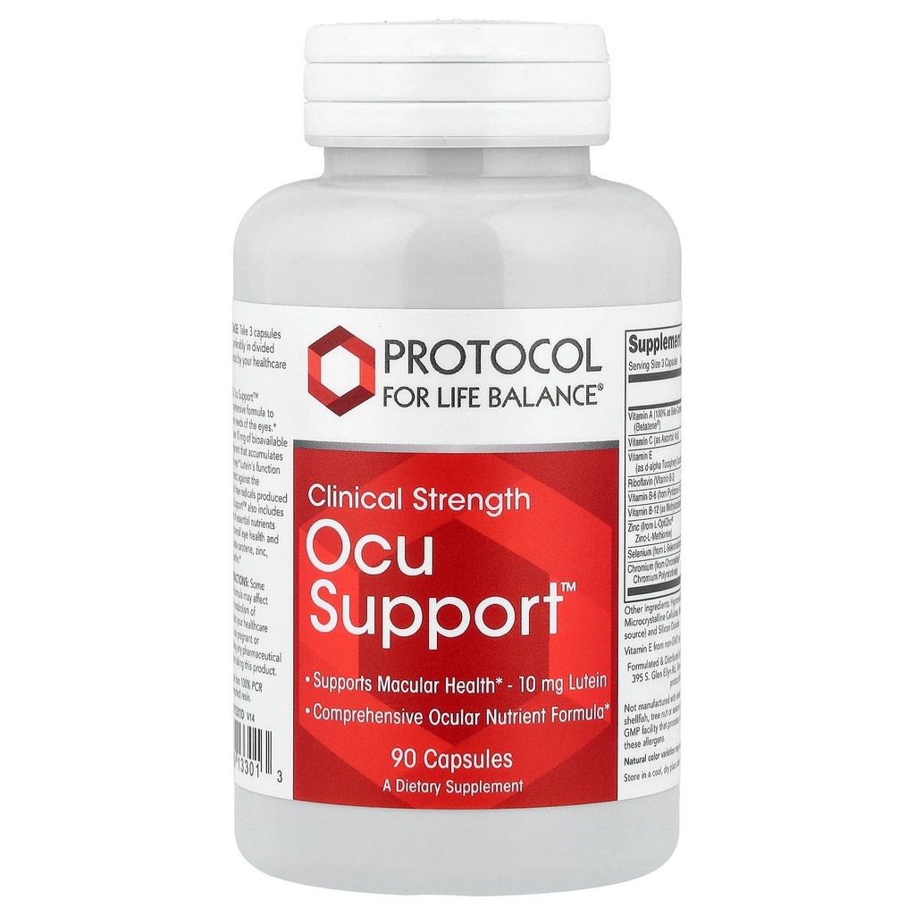 Protocol for Life Balance - Ocu SupportTM (Klinical Strength) - Uitgebreide formule met luteïne ter ondersteuning van maculaire gezondheid en algehele oogfunctie - 90 capsules