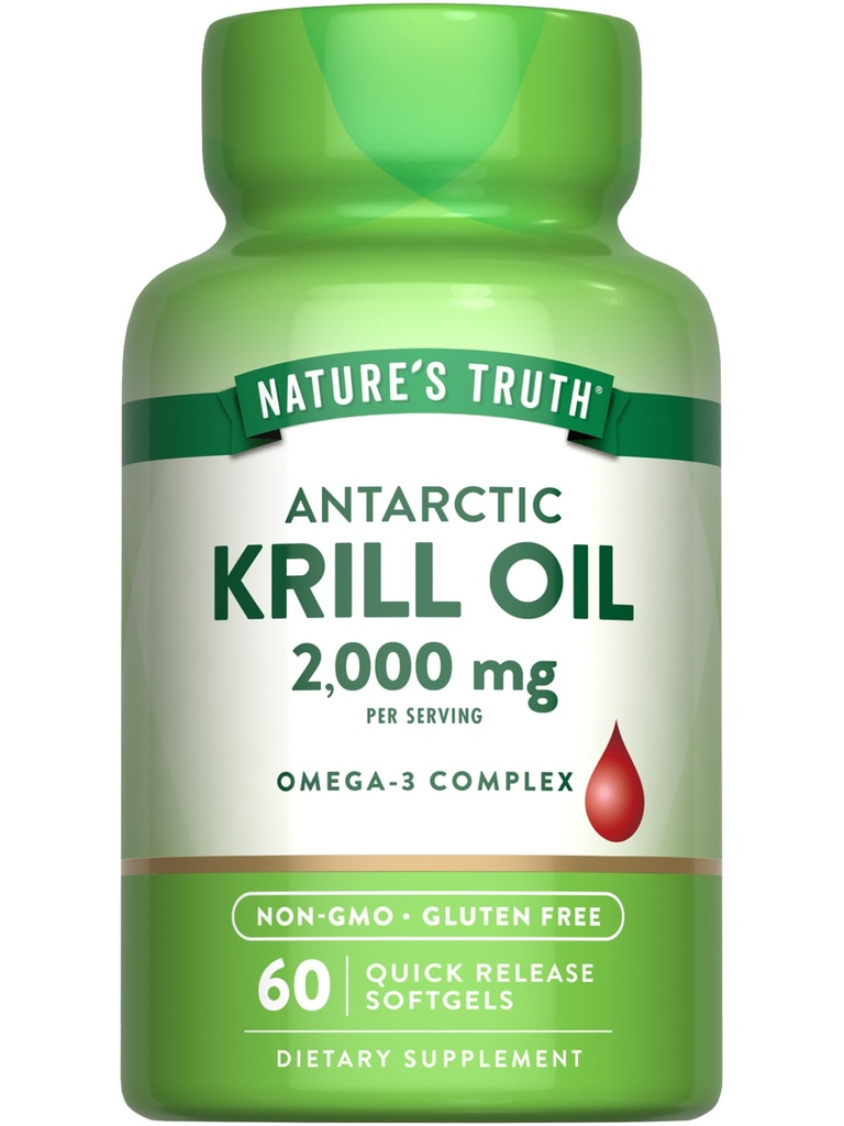 Natural's Truth Antarctic Krill Oil 2000mg Softgels 60 Graaf Omega-3 met EPA & DHA 