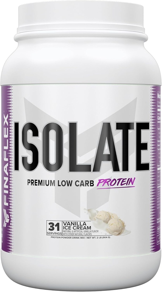 FINAFLEX Isolaat, Vanille Ice Cream - 2 lb - 25 Gram isoproteïne per portie - Milkshake-like Taste - Zero Sugar, Zero Fat & Gluten Free - 31 porties