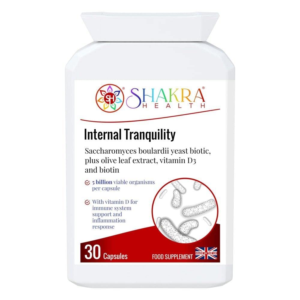 Internal Tranquility Saccharomyces Boulardii Probiotic Gist Support, 30 Capsules for Immunity, Ontsteking & Mucous Membrane. for Healthy Gut, Blood, Calcium, Bones, Muscle, Teeth & Organs