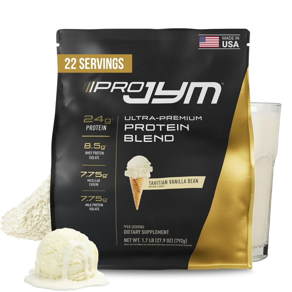 JYM Supplement Science Pro JYM Tahitian Vanille Proteïne Poeder - Wei Proteïne Isolaten, Caseïne, & Melk Proteïne, Lean Muscle Building for Men & Women, 22 Servers