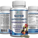 Super Antioxidant Fruit Superfood Complex - Krachtige Antioxidant Superfruit, Acai, Goji, Noni, Mangosteen, Granaatappel, Vlierbes, Resveratrol, Immune Support, Huidverzorging - 60 Capsules