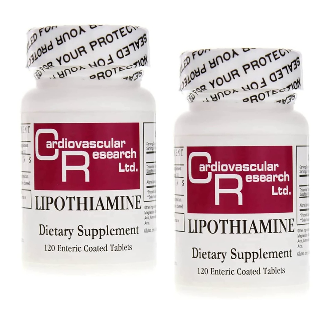 Cardiovasculaire Onderzoek Lipothiamine B Supplement 240 Tabletten - Vitamine B1 Nu met Alpha Lipoïnezuur - 2 X 120 Tellen