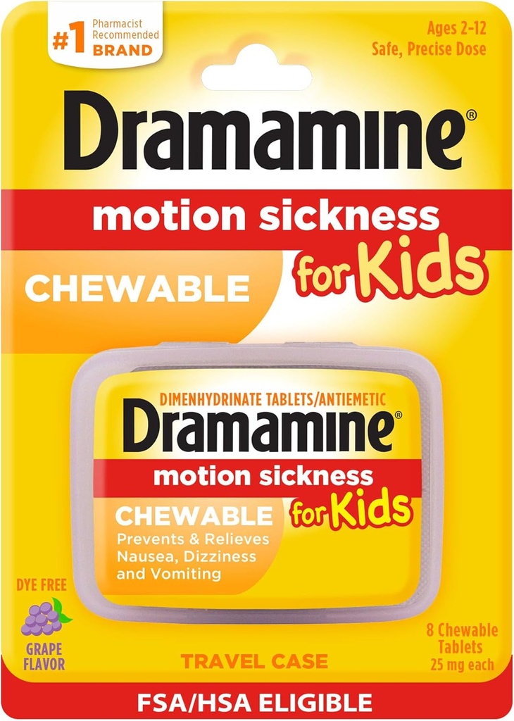 Dramamine Motion Relief for Kids Kauwbare Graaf 8 Tellen