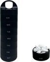 Black Plastic Weekly Pill Organizer - Smart Medicine Pill Organizer Travel - Waterproof, BPA-Free 7 Day Medicine Container - Pill Holder for Vitamins & Medications