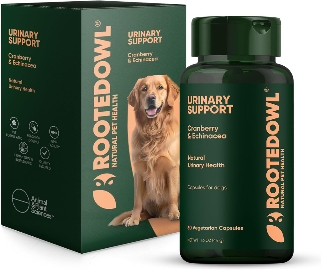 Gewortelde uil Urinesteun - Echinacea en Cranberry Supplement voor honden - Honden Uti Preventie - 60/ct