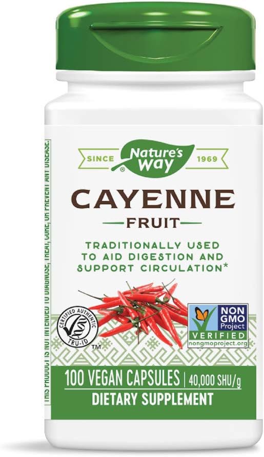 Nature's Way Cayenne Fruit, 100 Vegetarische Capsules