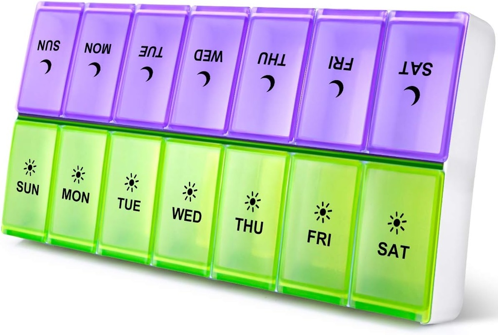 Danying Extra Large Pill Organizer 2 keer per dag, XL Weekly Pill Box, AM PM Pill Case, Pill Container 7 Dag, Vitamine Case Twee keer per dag
