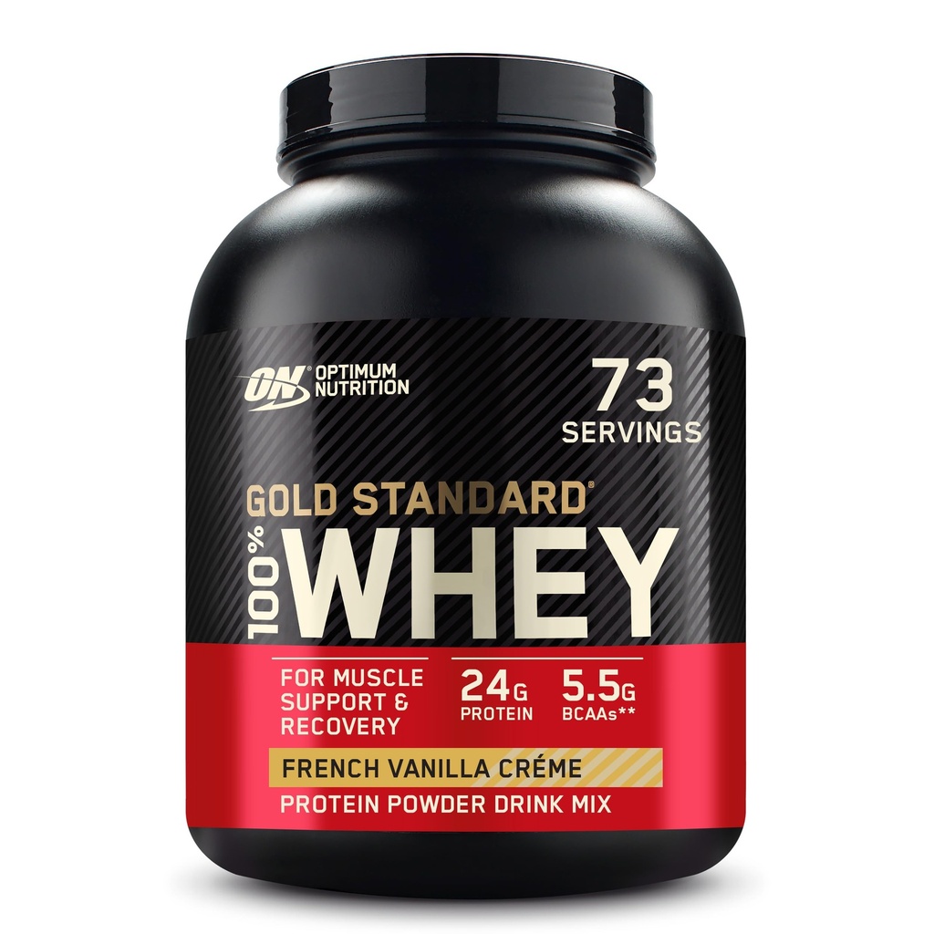 Optimale voeding Gold Standard 100% Wei Proteïne Poeder, Franse Vanilla Crème, 5 Pond (Verpakking mei Vary)