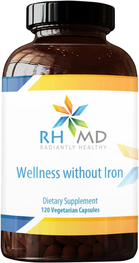 RHMD Wellness Without Iron - Uitgebreide Multi Vitamine + Mineraal Supplement met Folaat (120 Capsules)
