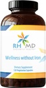 RHMD Wellness Without Iron - Uitgebreide Multi Vitamine + Mineraal Supplement met Folaat (120 Capsules)