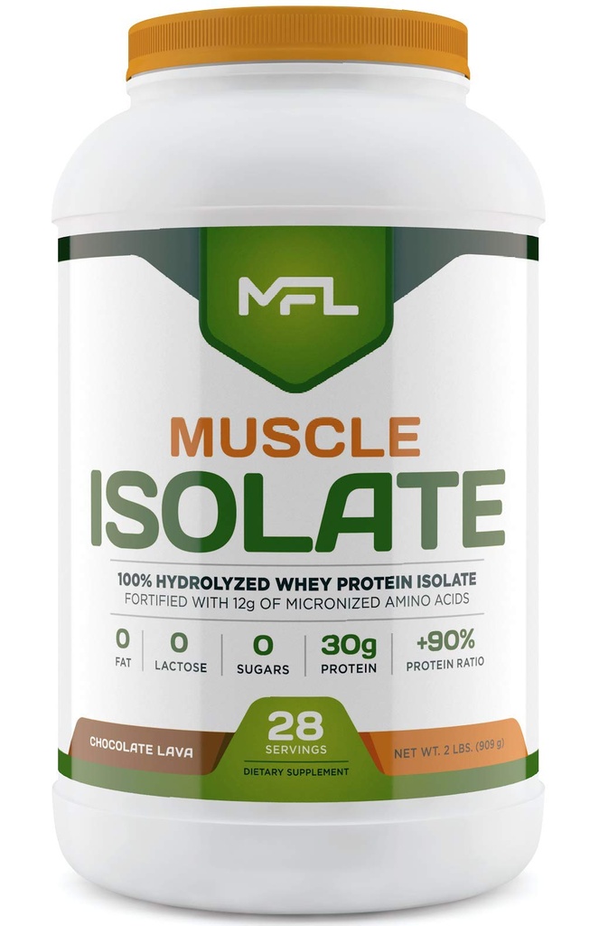 MFL 100% isolaateiwit l 30 g proteïne l 12 g Aminozuren l Keto vriendelijk l Low Carbs l 2 lbs. (Chocolate Lava)