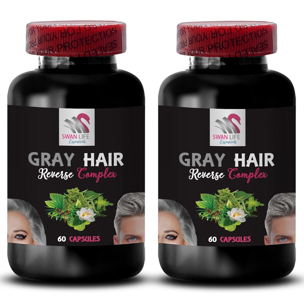 Haarrevitalisering - GRAY HAIR REVERSE - Kleur boost, Stralend haar, Haarschaduw revival, Haar transformatie, Glanzend haar, Jeugdig uiterlijk, Rijke haarkleur, Haar glans, Vers haarkleur 2Bot 120Caps