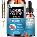 Magnesiumoxide 500mg, vloeibaar magnesiumsupplement voor slaap, nerve, hartgezondheid, spier- en stressverlichting, hoge absorptie Magnesiumoxide vloeibare druppels voor volwassenen en kinderen, glutenvrij, niet GGO, veganistisch