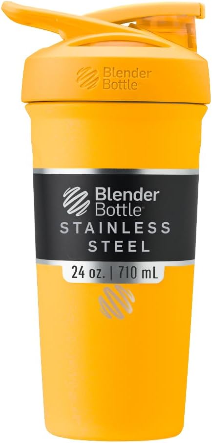 BlenderBattle Sport Geïsoleerde Roestvrij stalen Shaker Fles met Draad Whisk, 24-Ounce, Mango 