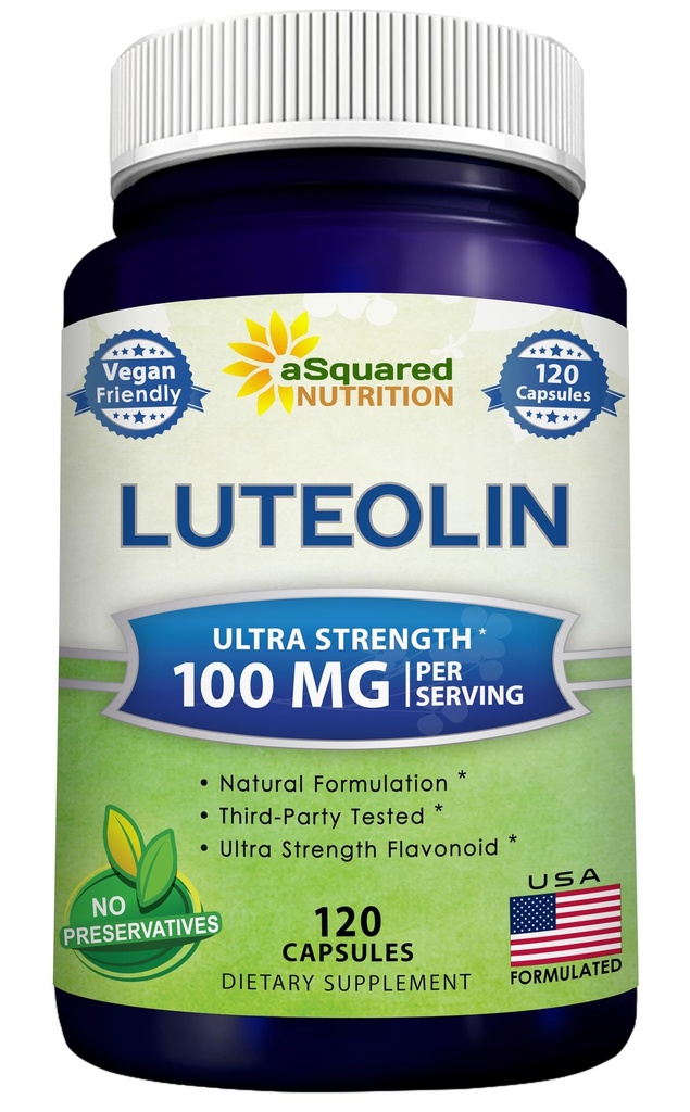 Luteoline 100mg - 120 Capsules - Luteoline Supplement & Powder Complex Pillen Vaak ingenomen met quercetine - Ondersteunt hersenen en geheugen gezondheid