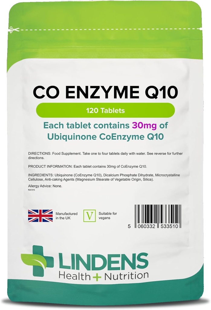 Co Enzyme Q10 30 mg (Co-Q10) 120 tabletten door Lindens