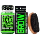 Beard Growth Kit w/ 620,000mcg 14-in-1 BIOTIN Gummies/Beard Growth Vitamins & Hair Growth Vitamins for Men + 100% Lifetime Replacement First Cut Boar Bristle Brush & 360 Wave Brush for Men