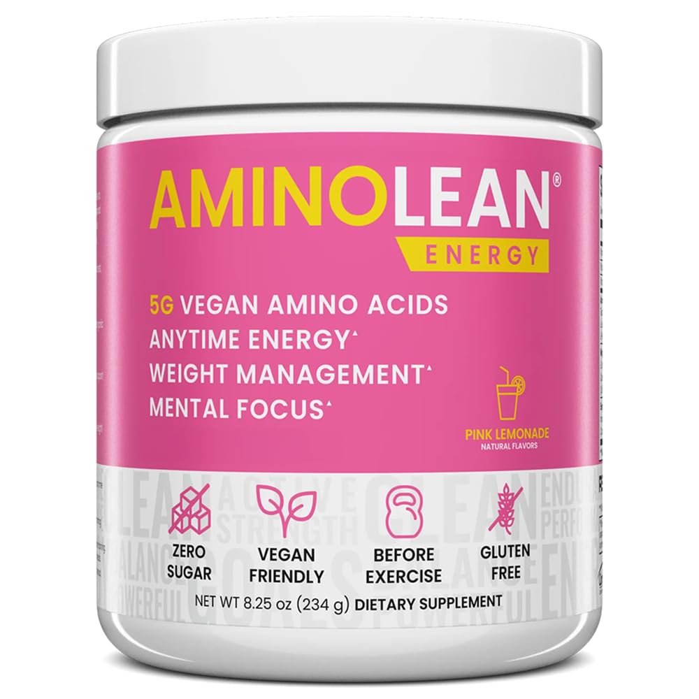 RSP NUTRITION AminoLean Pre Workout Powder, Amino Energy & Weight Management met Vegan BCAA Amino Acids, Natural Cafeine, Preworkout Boost for Men & Women, 30 Serv, Pink Limonade...