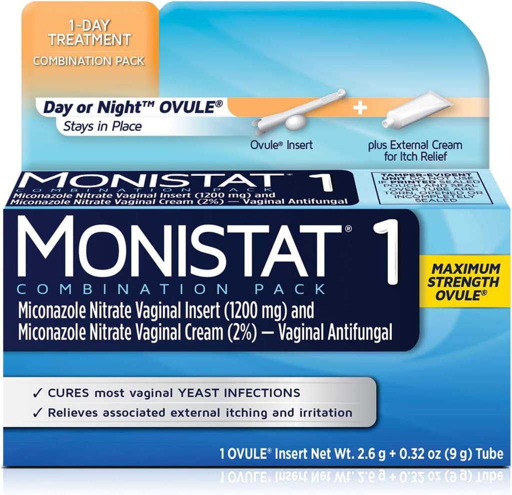 MONISTAT 1-dos Gistinfectie behandeling, 1 ovale invoegen & externe jeuk crème