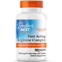 Doctor's Best Fast Acting Arginine Complex - L Arginine Supplementen voor mannen en vrouwen, helpt Nitric Oxide Level, Blood Flow & Cardiovasculaire gezondheid Ondersteuning, 1500 mg per portie, Vegan - 60 tabletten