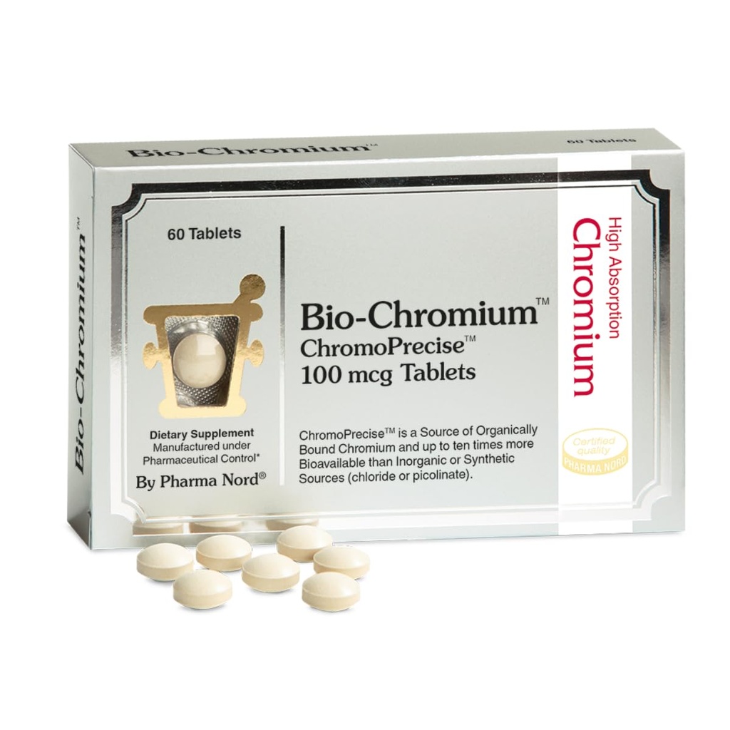 Pharma Nord Bio-Chromium – Metabolism & Craving Support, Patented Formula for 10x Higher Absorption Organic Chromium Supplement, Non-GMO, Gluten-Free, 60 Tablets