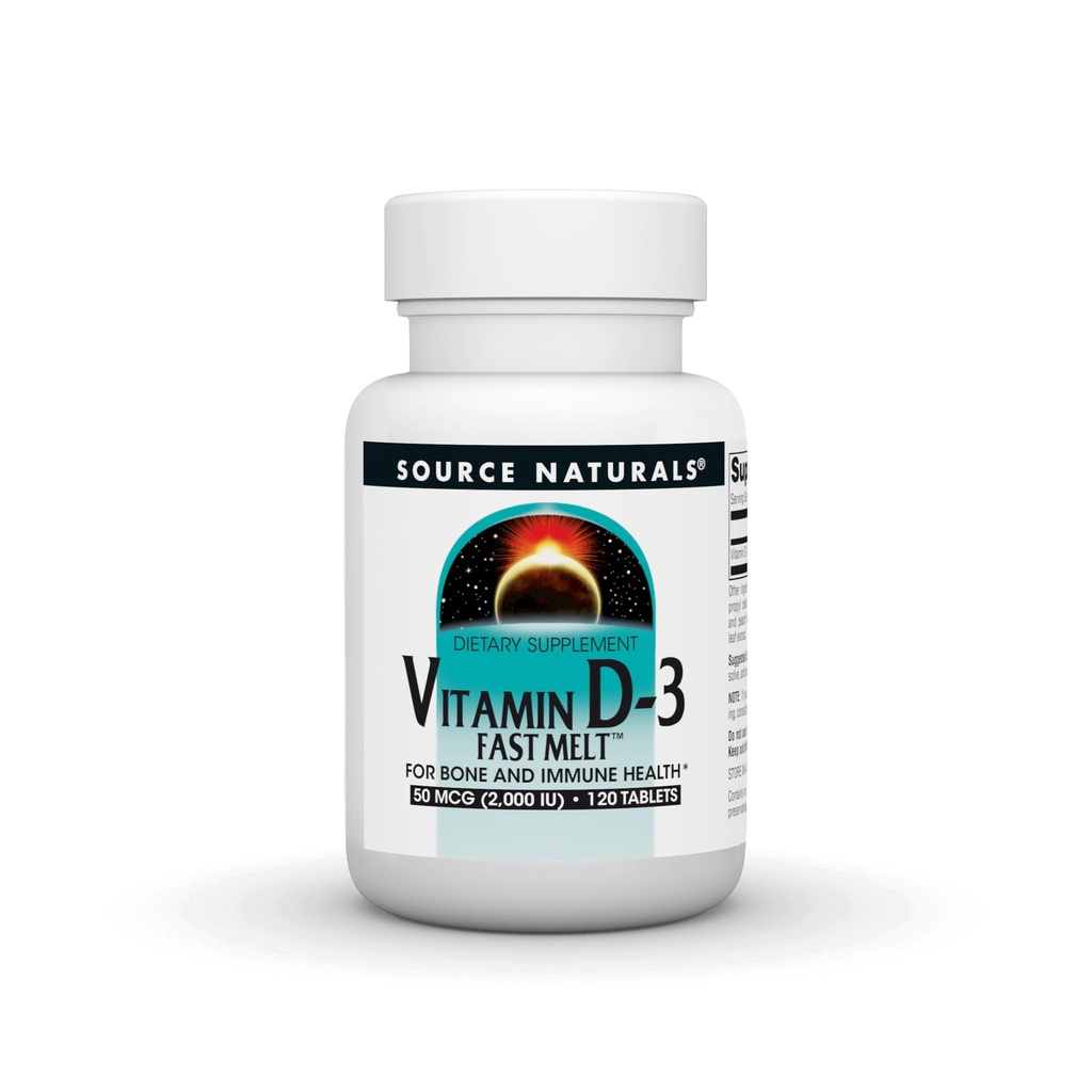 Bron Natuurlijken Vitamine D-3 Snelle Smelt, Ondersteunt Bone & Immune Health* - Zwarte kersenperzik smaak - 120 Snelle smelttabletten