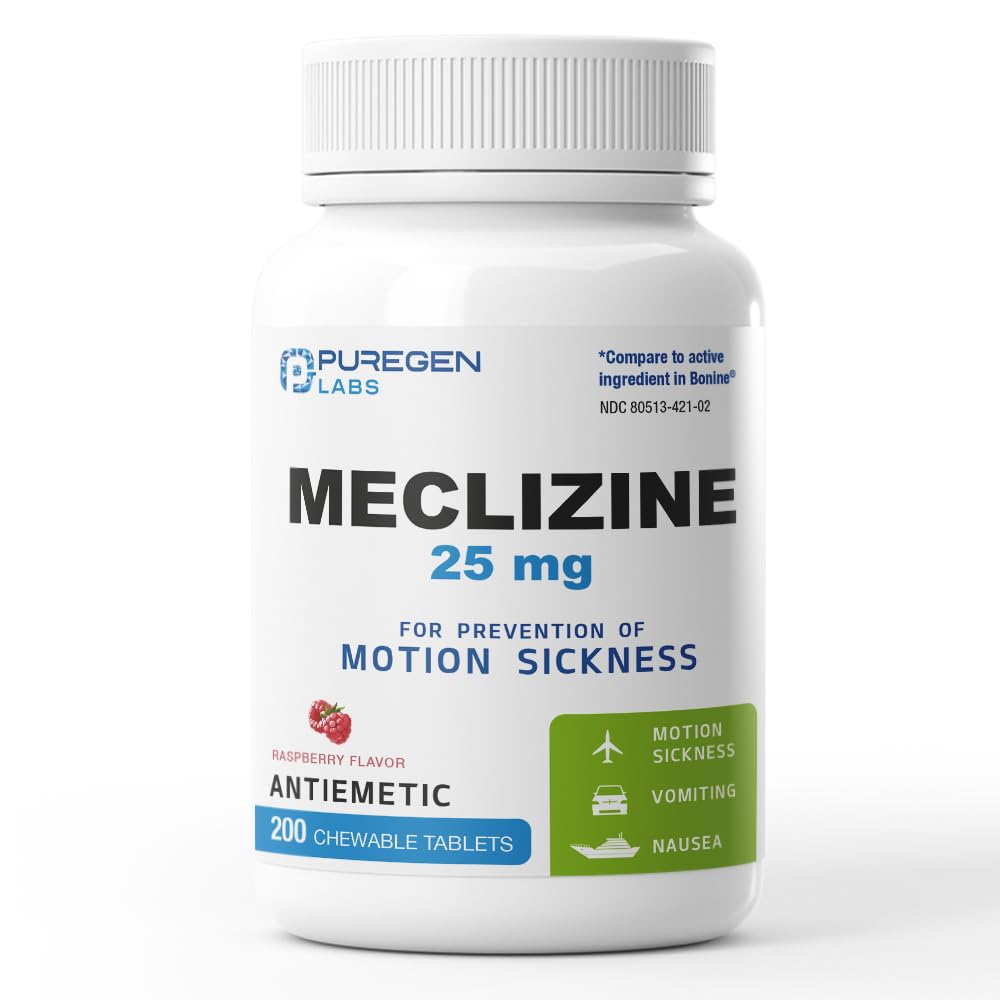 Purigen Labs Meclizine 25 mg Antiemetische 200 kauwtabletten 