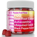 SHIZAM Ubichinol CoQ10 PQQ Astaxanthine bieten Gummies, Super Mitochondrial ATP Supplementen Zachte kauwen vloeibare pillen Poeder Alt, Beet-Root