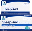 Quality Choice Max Sterkte Slaaphulp, Nighttime Slaaphulp Difenhydramine HCI 50 mg, Non Habit vormen voor af en toe slapeloosheid, Gemakkelijk doorslikken Softgels, 32 Telfles