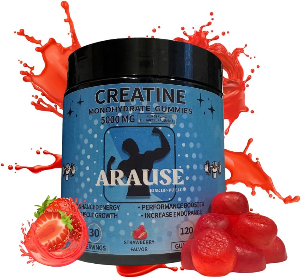 Creatine Monohydraat Gummies, 5000mg, Dieetsupplement, Verbeter energie, Performance Booster, Verhoog duurzaamheid, Spiergroei