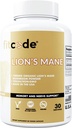 fitcode Organic Lion’s Mane Mushroom Supplement - Lion’s Mane Mushroom Capsules Nootropics Brain Support Supplement for Focus Memory Clarity and Immunity Support Lion’s Mane Supplement