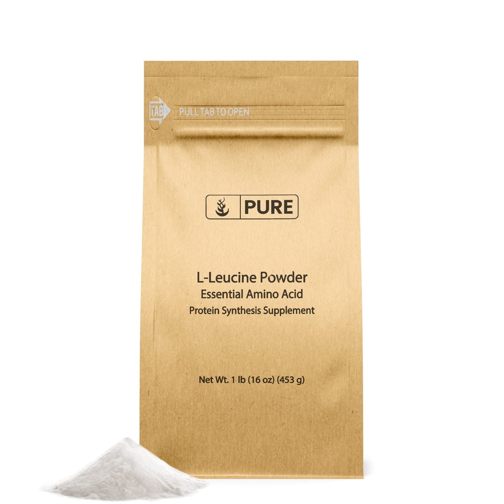 Pure Original Ingrediënten L-Leucine (1lb) Poeder, Essentiële Aminozuur Supplement, Lab-verified