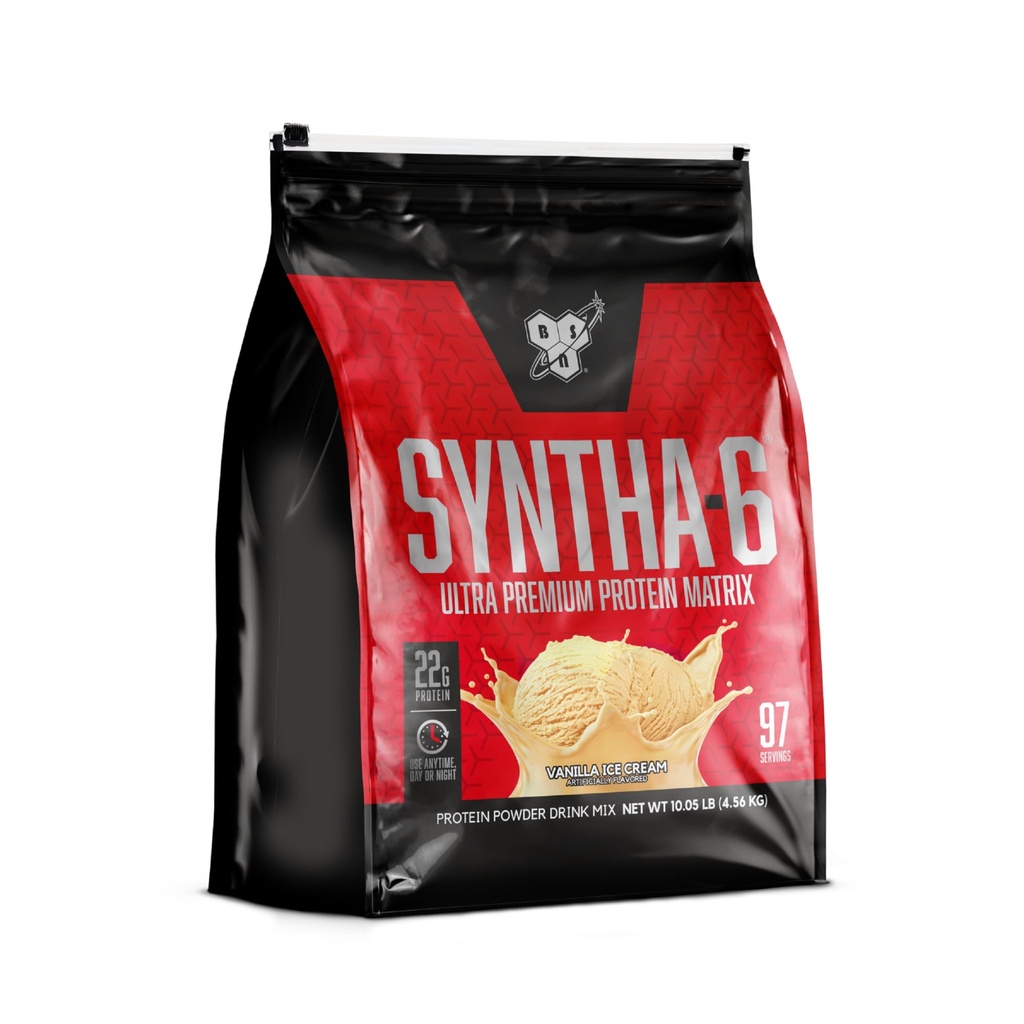BSN SYNTHA-6 Wei Proteïnepoeder, Vanille Proteïne Poeder met Micellar Caseïne, Melk Proteïne Isolaat Poeder, Vanille Ice Cream, 97 Servers (Verpakte mei Vary)