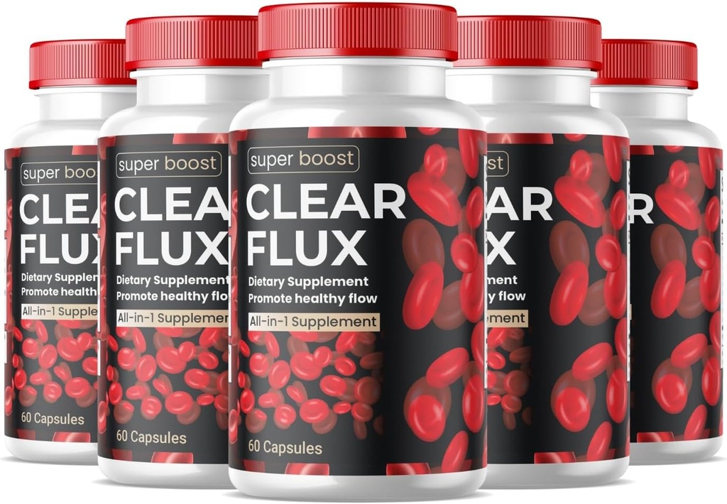 (5 verpakkingen) Heldere Flux Supplement Detox Reiniging, Capsules Bloed Vessel Cleaner Ondersteuning Geavanceerde Formule, ClearFlux Capsules Maximale sterkte Alle Natuurlijke Vitaminen Gezondheid (300 capsules)