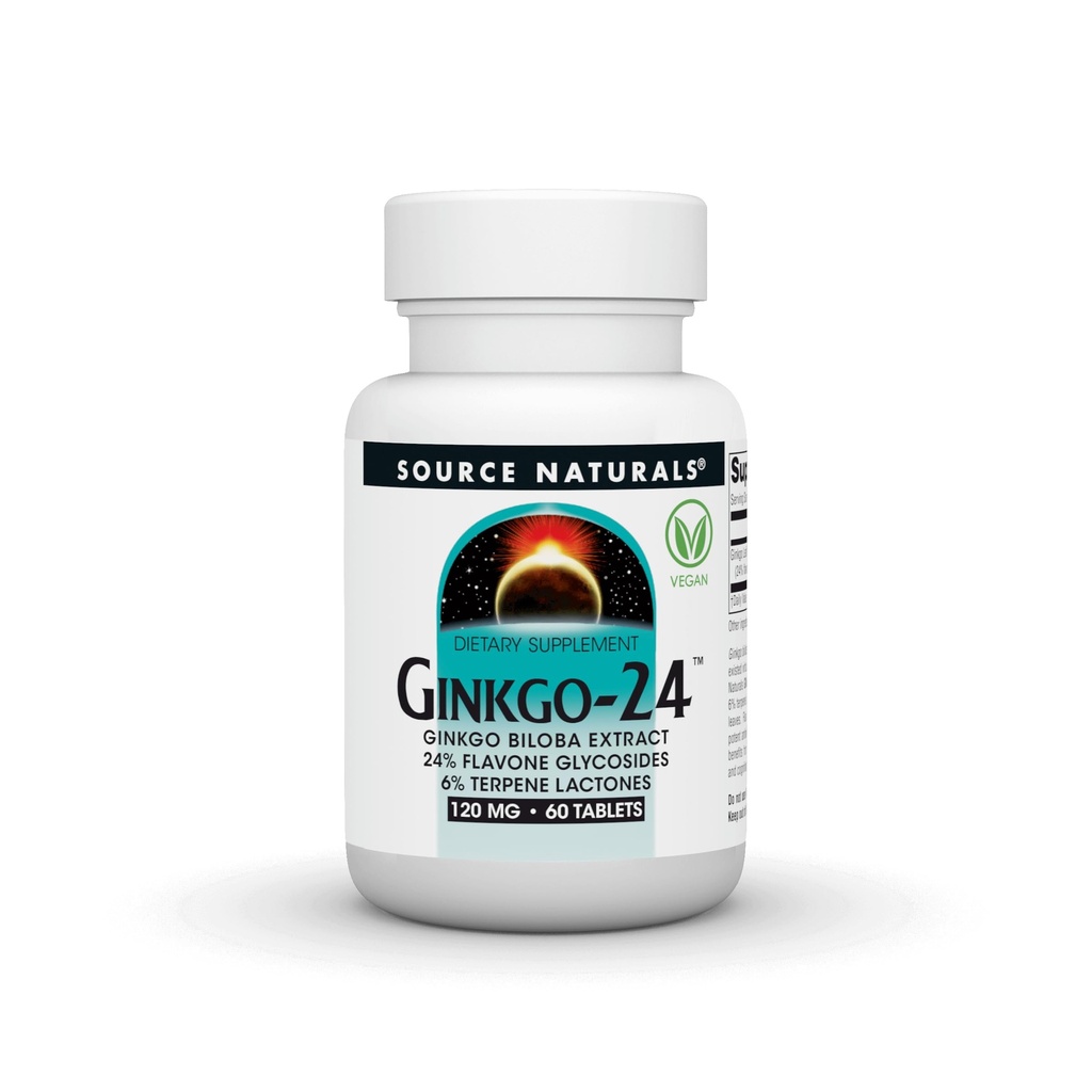Bron Naturals Ginkgo-24 - Ginkgo Biloba Extract 120 mg Ondersteunt Mental Acuity - 60 tabletten