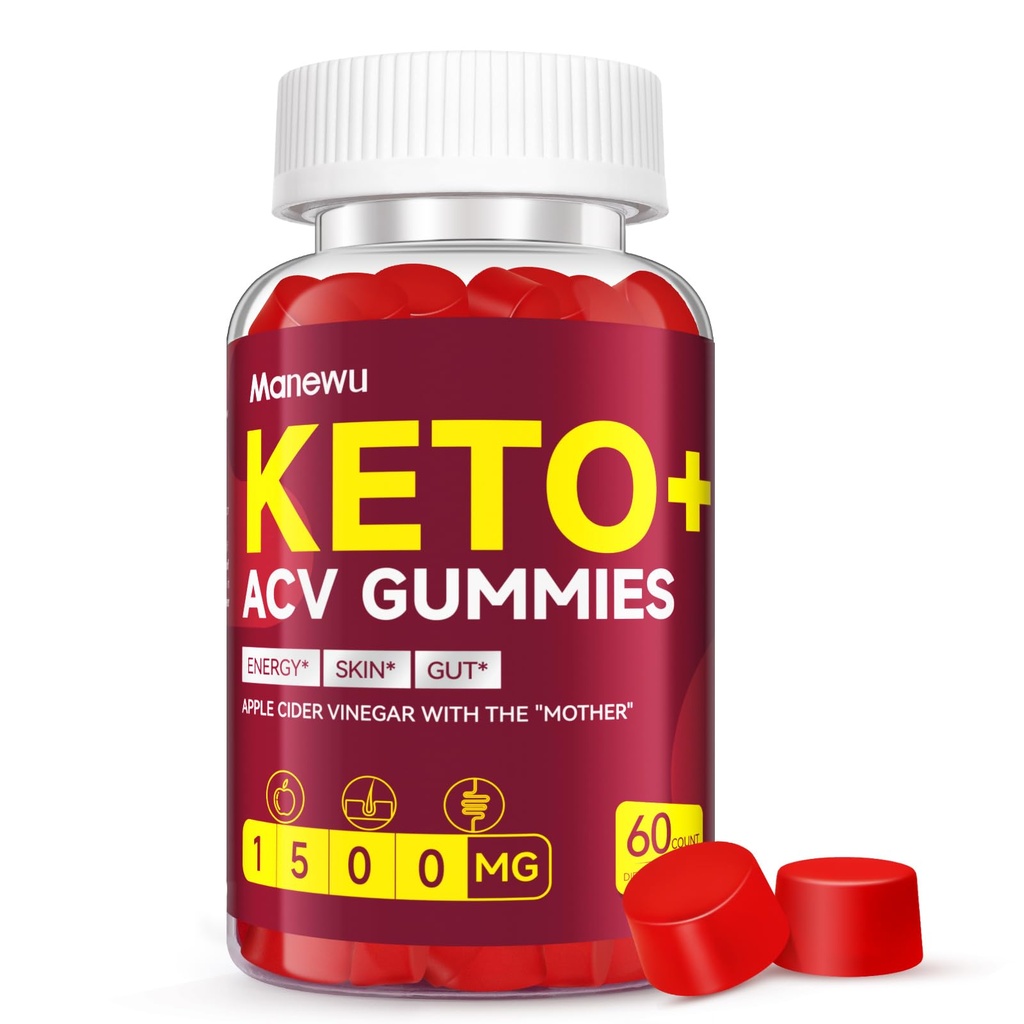 Keto ACV Gummies - 1500mg Keto Gummies Diet Supplement voor vrouwen en mannen - Natural Apple Cider Vinegar met moeder - Glutenvrij, Veganistisch, niet-GMO, Made in USA Bezoek de winkel