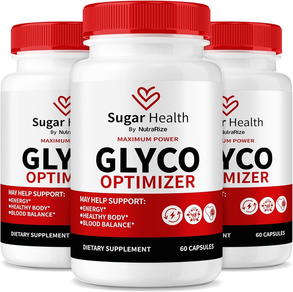 NutraRize (3 Pack) Sugar Health Glyco Optimizer Capsules, Premium Blood Formula voor gezonde niveaus, Alle natuurlijke supplement ter ondersteuning van de algemene wellness, Officiële SugarHealth Reviews (180 Capsules)