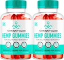 (2 Pack) Harmony Glow Gummies, Harmony Glow Hemp Gummies, Harmony Glow Supplement, Harmony Glow Natural Hemp, HarmonyGlow Hemp Gummies, Harmony Glow Multivitamine Gummys, 60 Gummies gedurende 2 maanden