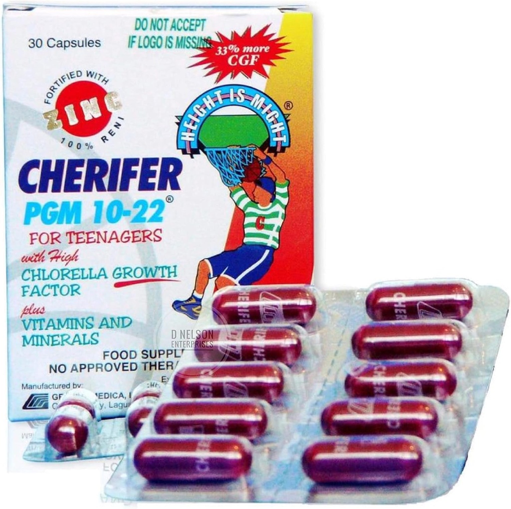 Cherifer PGM 10-22 hoog Chlorella groeifactor (CGF) met zink, 30 capsules