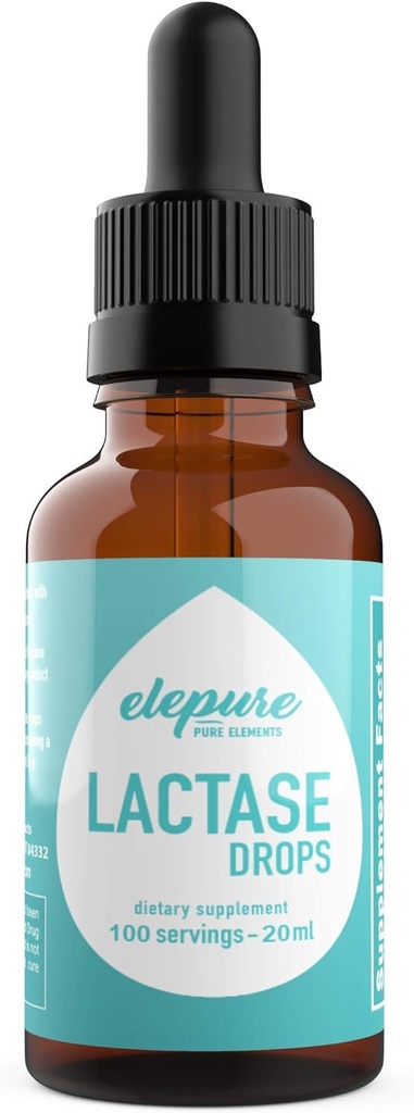 100 porties- Lactase Drops Lactose Intolerance Enzyme - 20 Milliliters